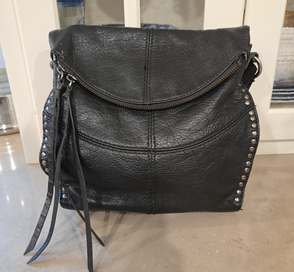 The Sak Black Leather Crossbody Bag with Stud Details